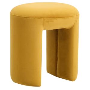 Puff de salón en terciopelo amarillo