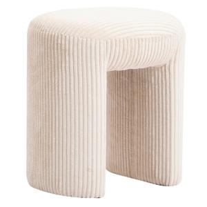 Puff de salón en terciopelo beige