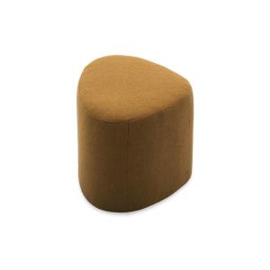 Puff de tela con forma de guijarro, mostaza