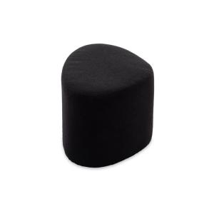 Puff de tela con forma de guijarro, negro