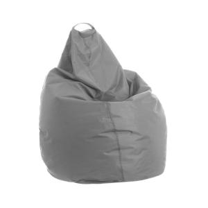 Puff pera con relleno incluido en poliéster gris