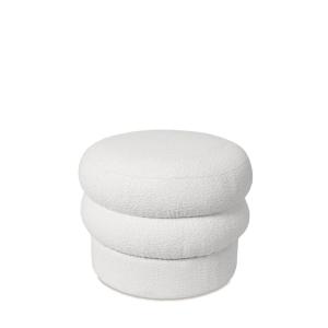 Puff tapizado en blanco