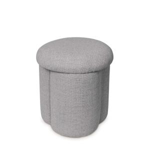 Puff tapizado en gris