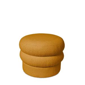 Puff tapizado en mostaza