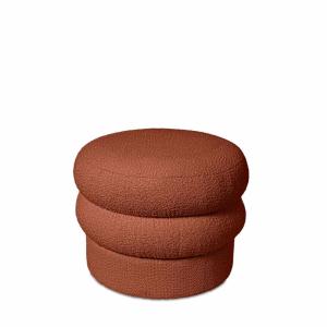 Puff tapizado en terracota