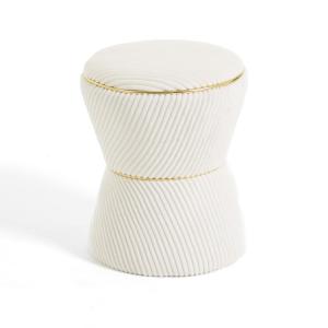 Puff terciopelo de pana blanco