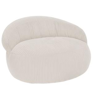 Puff XXL desenfundable de pana 110x100 cm beige