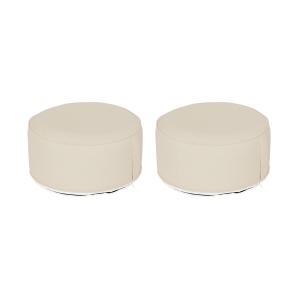 Puffs hinchables para interior o exterior, set de 2, beige