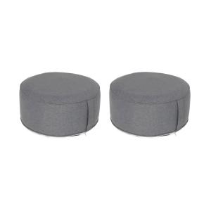 Puffs hinchables para interior o exterior, set de 2, gris