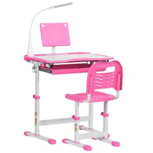 Pupitre infantil rosa 70 x 50 x 105 cm