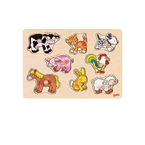 Puzzle à boutons Bébés animaux de la ferme 8 éléments