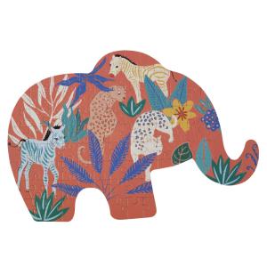 Puzzle de elefante multicolor