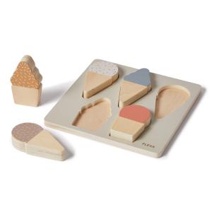 Puzzle empotrable helado de madera multicolor 20x20cm