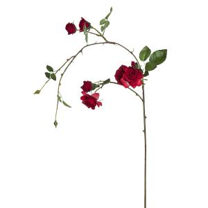 Rama colgante de rosas artificiales rojas h125