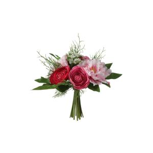 Ramo de 16 tallos de rosas artificiales fucsia h25