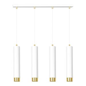 Regleta colgante elegante con 4 pantallas cilíndricas blanc…