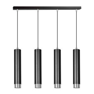 Regleta colgante elegante con 4 pantallas cilíndricas negro…