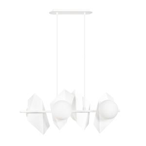 Regleta de techo estilo moderno de metal blanco y 4 esferas…