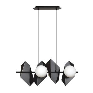 Regleta de techo estilo moderno de metal negro y 4 esferas…