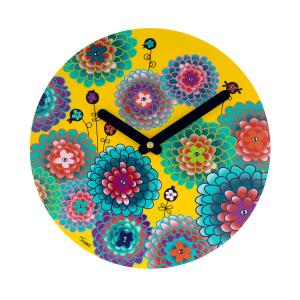 Reloj  amarillo metal  26 x 0 x 26 cm