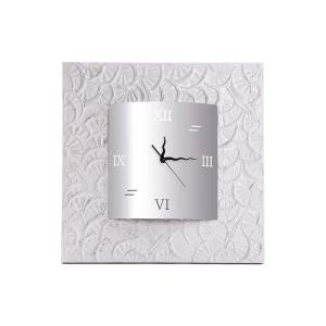 Reloj artesanal abanico aluminio, blanco, 70 x 70 x 3,5