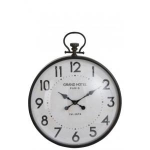 Reloj bola de metal negro y vidrio 55x69x24 cm