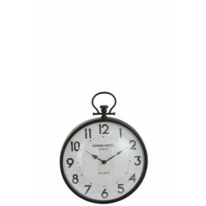 Reloj bola redonda metal negro vidrio alt. 49 cm