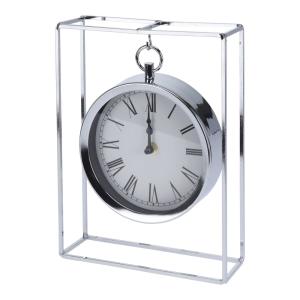 Reloj colgado en metal plateado 18,8x5,8x25cm