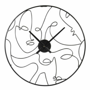 Reloj con diseño de rostros abstractos de metal negro D. 50