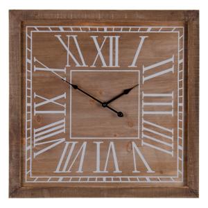 Reloj cuadrado de madera natural de abeto de Ø 60 cm