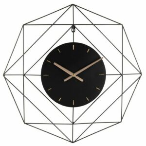 Reloj de alambre de metal negro 60x60