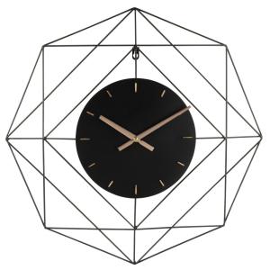 Reloj de alambre de metal negro 60x60 cm