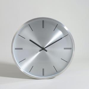 Reloj de aluminio plateado y negro Ø35 cm