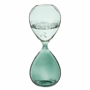 Reloj de arena de cristal tintado verde