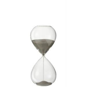 Reloj de arena de vidrio arena gris 23 cm