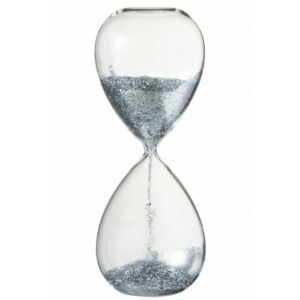 Reloj de arena perlas vidrio plata extra alt. 40 cm