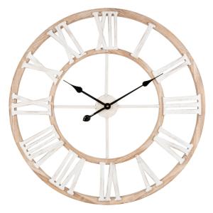 Reloj de color natural y blanco D.70 cm
