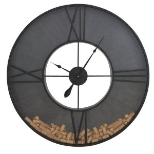 Reloj de cristal y metal negro con corcho D. 91