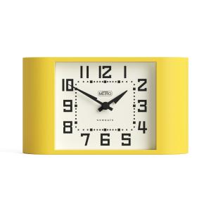 Reloj de mesa compacto estilo metro en color amarillo