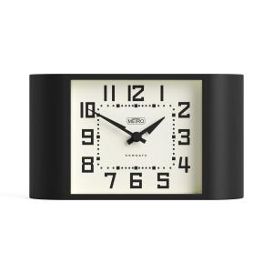 Reloj de mesa compacto estilo metro en color negro