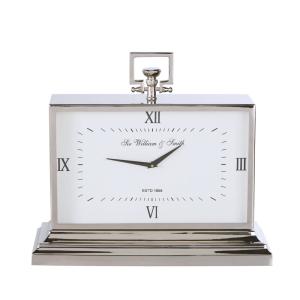 Reloj de mesa de metal con efecto cromado L.47 cm