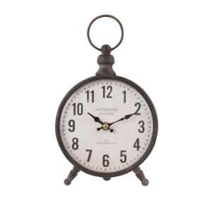 Reloj de mesa de metal negro 17x28 cm