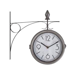 Reloj de pared 34 cm metal plateado