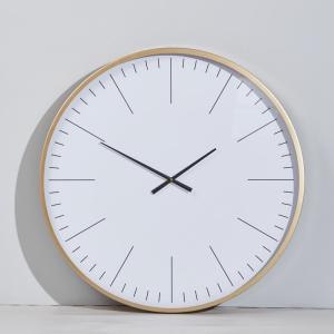 Reloj de pared blanco, negro y acero dorado Ø80 cm