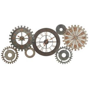 Reloj de pared con engranajes de metal patinado L164