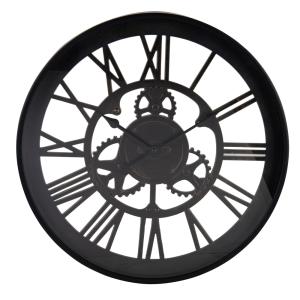 Reloj de pared con engranajes negro y marrón D.46 cm