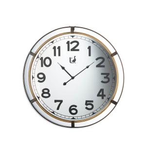 Reloj de pared con epsejo en metal, negro, ø60 cm