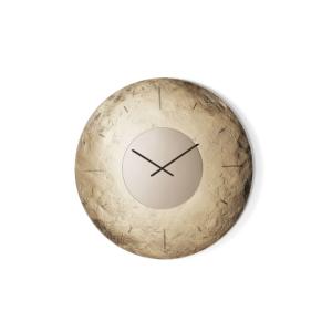 Reloj de pared con espejo color dorado, Ø 120 cm