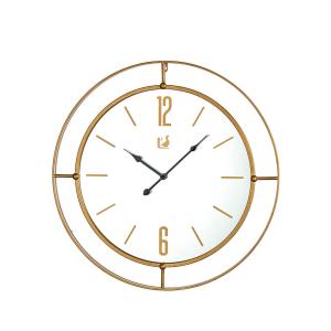 Reloj de pared con espejo en metal dorado, oro, ø60 cm