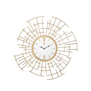 Reloj de pared con espejo en metal, oro, ø67 cm